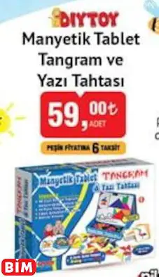 DIYTOY MANYETİK TABLET TANGRAM VE YAZI TAHTASI